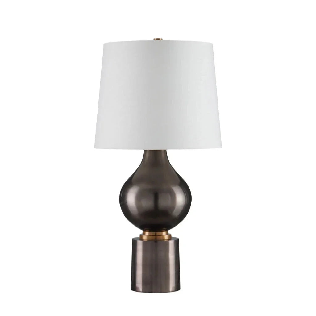 Tamerlane Polished Aluminum And Brass Table Lamp