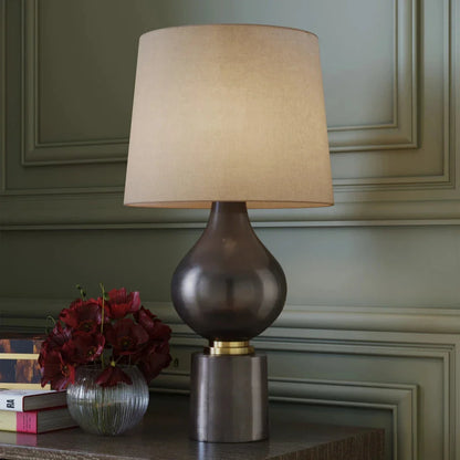 Tamerlane Polished Aluminum And Brass Table Lamp