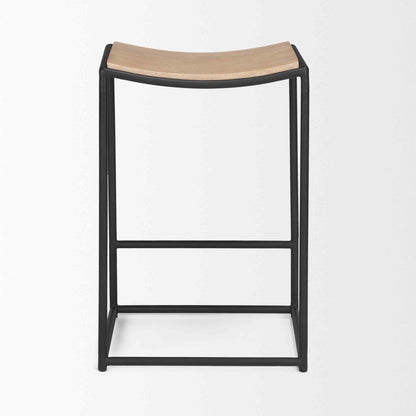 Mercana Taniel Light Brown Leather Counter Stool