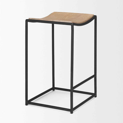Mercana Taniel Light Brown Leather Counter Stool