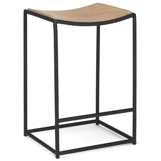 Mercana Taniel Light Brown Leather Counter Stool