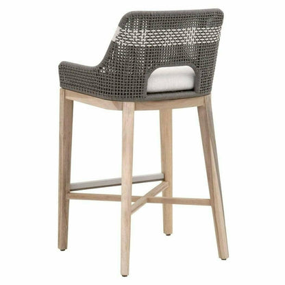 Tapestry Outdoor Barstool Dove Flat Rope Sustainable Teak Outdoor Bar Stools Sideboards and Things By Essentials For Living