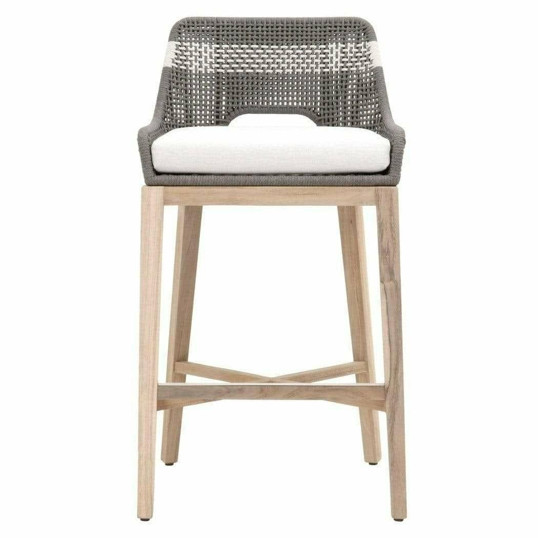 Tapestry Outdoor Barstool Dove Flat Rope Sustainable Teak Outdoor Bar Stools Sideboards and Things By Essentials For Living