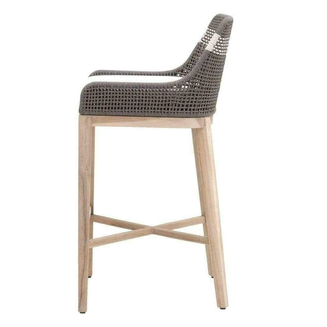 Tapestry Outdoor Barstool Dove Flat Rope Sustainable Teak Outdoor Bar Stools Sideboards and Things By Essentials For Living