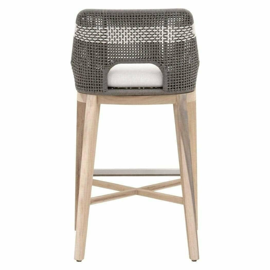 Tapestry Outdoor Barstool Dove Flat Rope Sustainable Teak Outdoor Bar Stools Sideboards and Things By Essentials For Living