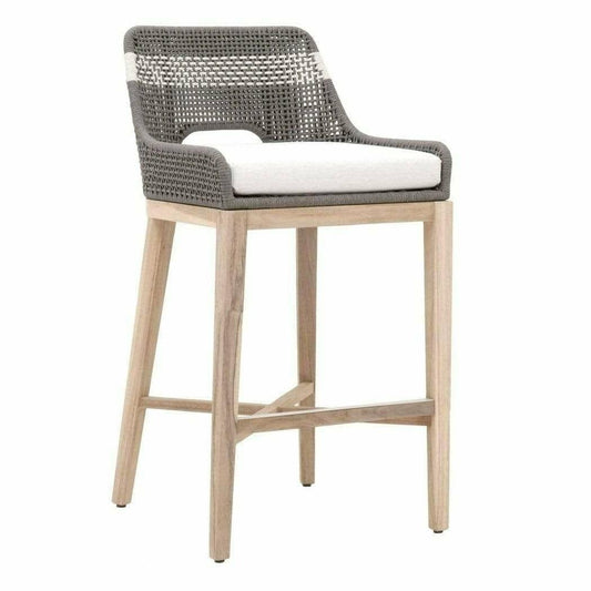 Tapestry Outdoor Barstool Dove Flat Rope Sustainable Teak Outdoor Bar Stools Sideboards and Things By Essentials For Living