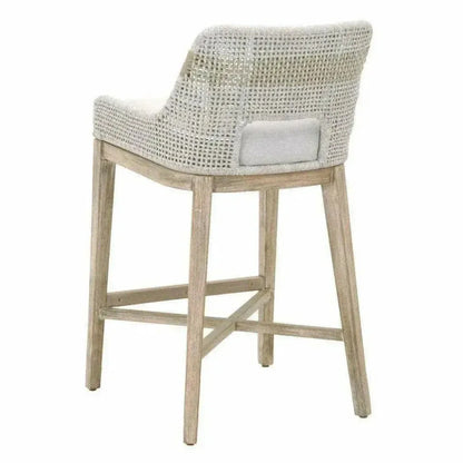 Tapestry Outdoor Barstool Rope & Teak-Outdoor Bar Stools-Essentials For Living-LOOMLAN