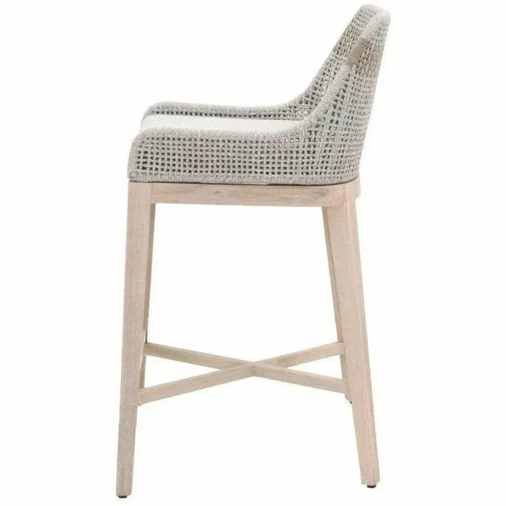 Tapestry Outdoor Barstool Rope & Teak-Outdoor Bar Stools-Essentials For Living-LOOMLAN