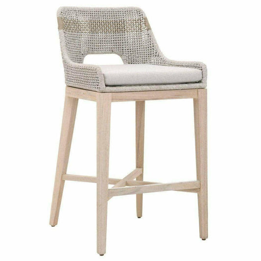 Tapestry Outdoor Barstool Taupe & White Rope and Teak Outdoor Bar Stools Sideboards and Things By Essentials For Living