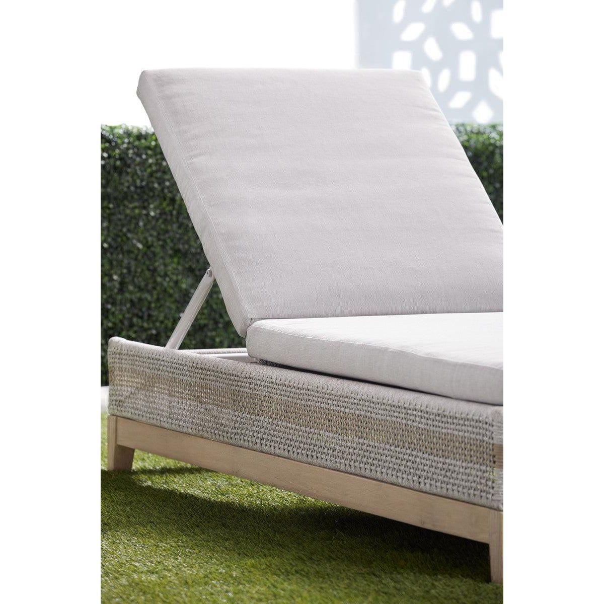 Open Box Tapestry Outdoor Chaise Lounge Teak Wood and Rope Outdoor Chaises Sideboards and Things By Essentials For Living