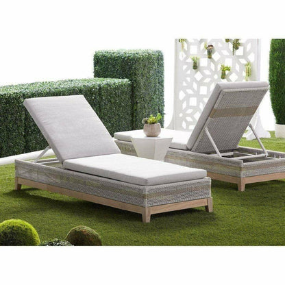 Open Box Tapestry Outdoor Chaise Lounge Teak Wood and Rope Outdoor Chaises Sideboards and Things By Essentials For Living