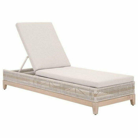 Open Box Tapestry Outdoor Chaise Lounge Teak Wood and Rope Outdoor Chaises Sideboards and Things By Essentials For Living