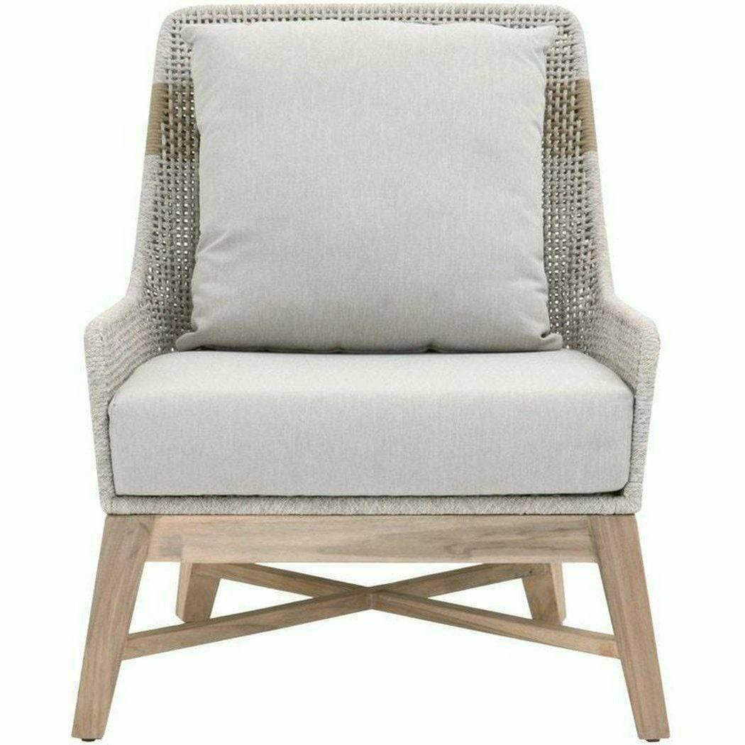 Tapestry Outdoor Club Chair Taupe & White Rope and Teak Outdoor Lounge Chairs Sideboards and Things By Essentials For Living