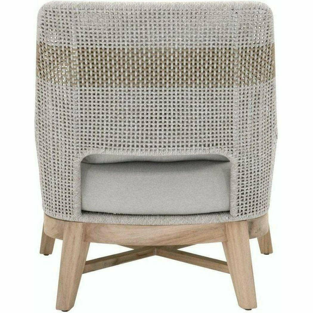 Tapestry Outdoor Club Chair Taupe & White Rope and Teak Outdoor Lounge Chairs Sideboards and Things By Essentials For Living