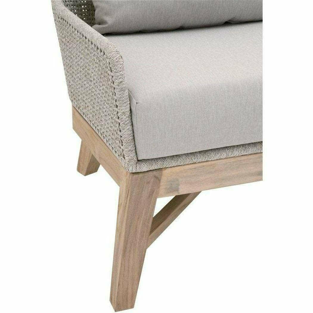 Tapestry Outdoor Club Chair Taupe & White Rope and Teak Outdoor Lounge Chairs Sideboards and Things By Essentials For Living