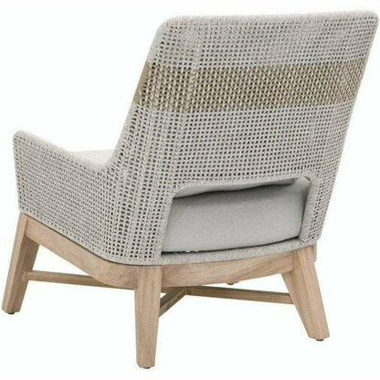 Tapestry Outdoor Club Chair Taupe & White Rope and Teak Outdoor Lounge Chairs Sideboards and Things By Essentials For Living