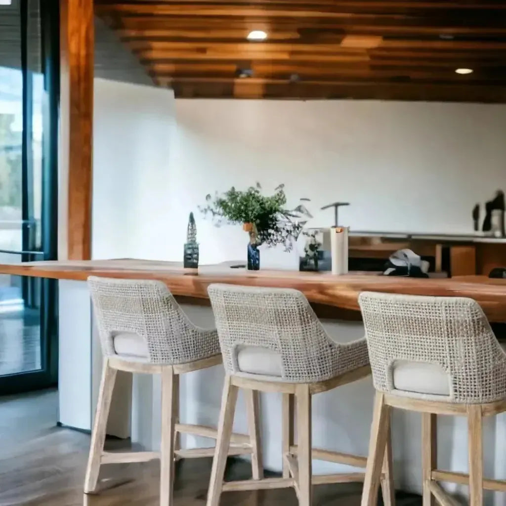 Tapestry Outdoor Counter Stool Rope & Teak-Outdoor Counter Stools-Essentials For Living-LOOMLAN