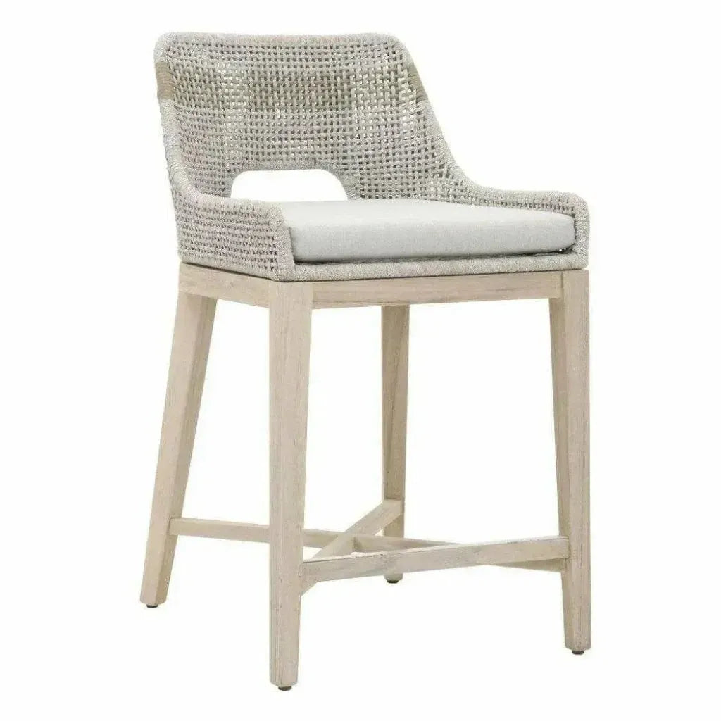 Tapestry Outdoor Counter Stool Rope & Teak-Outdoor Counter Stools-Essentials For Living-LOOMLAN