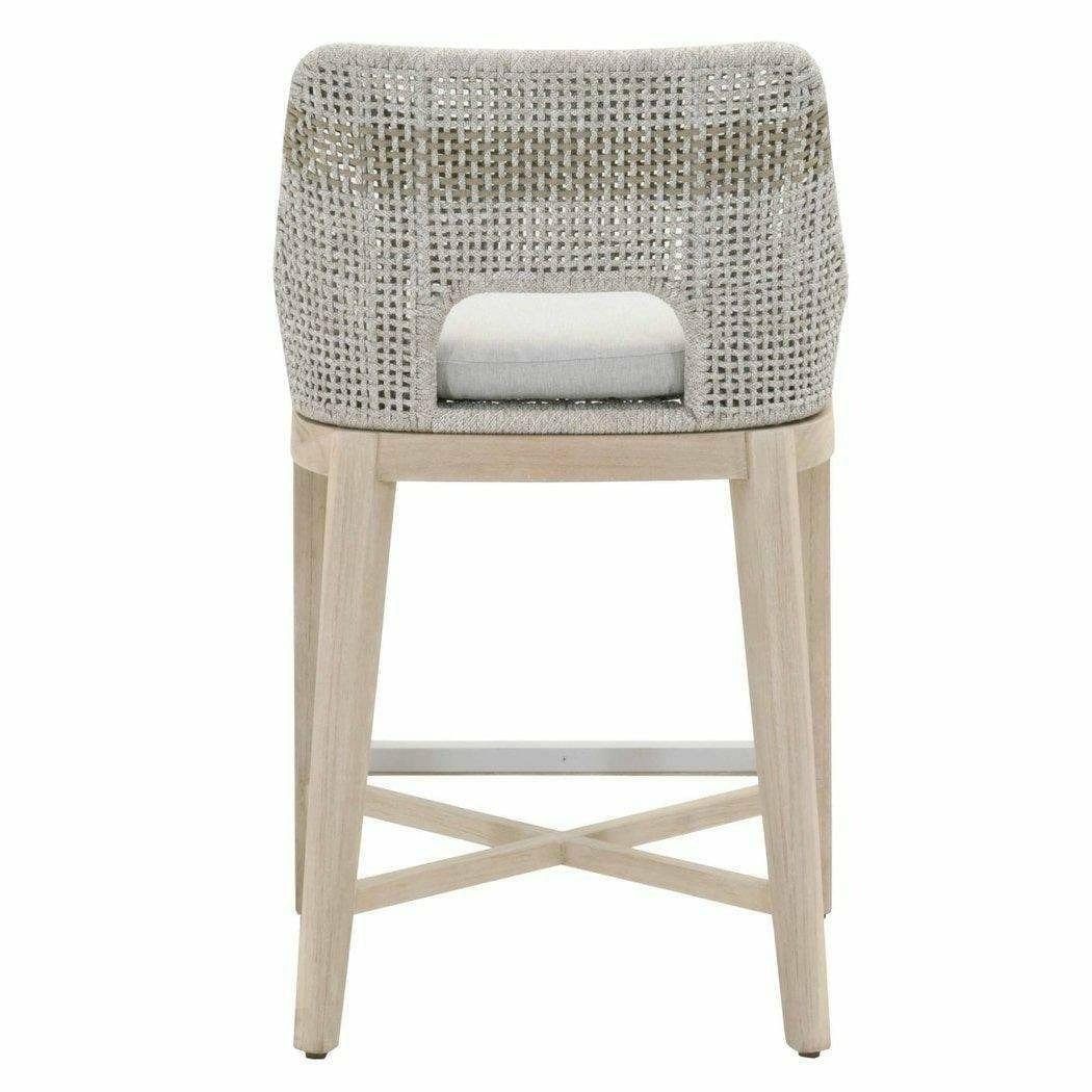 Tapestry Outdoor Counter Stool Taupe & White Rope and Teak Outdoor Counter Stools Sideboards and Things By Essentials For Living