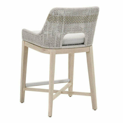 Tapestry Outdoor Counter Stool Taupe & White Rope and Teak Outdoor Counter Stools Sideboards and Things By Essentials For Living