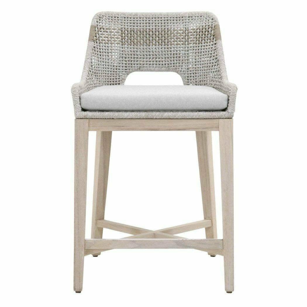 Tapestry Outdoor Counter Stool Taupe & White Rope and Teak Outdoor Counter Stools Sideboards and Things By Essentials For Living