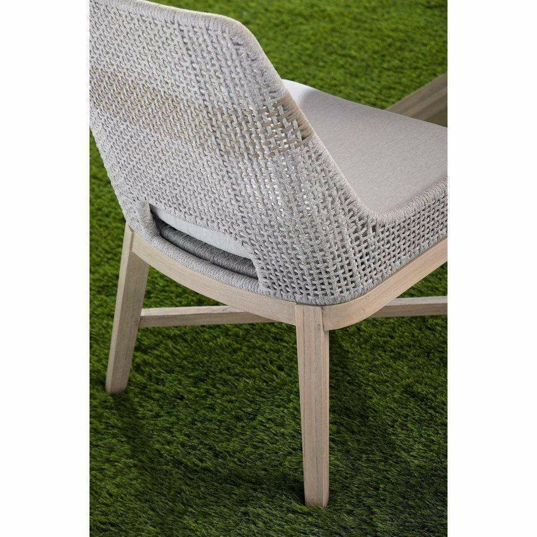 Tapestry Outdoor Dining Chair, Set of 2 Taupe & White Flat Rope, Taupe  Stripe, Pumice, Gray Teak – Sideboards and Things
