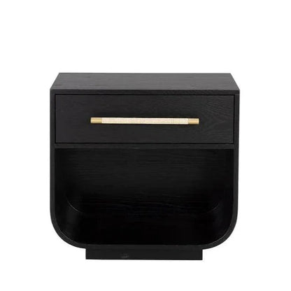 Tarrant Nightstand Black Raffia Handle - LOOMLAN - SUNPAN - Nightstands