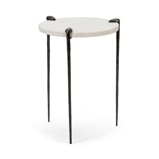 Tate Iron Based Round Side Table-Side Tables-Wildwood-LOOMLAN