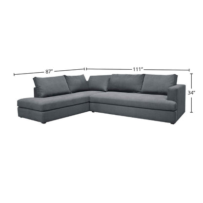 LH Home Taylor Grey Fabric Left Sectional