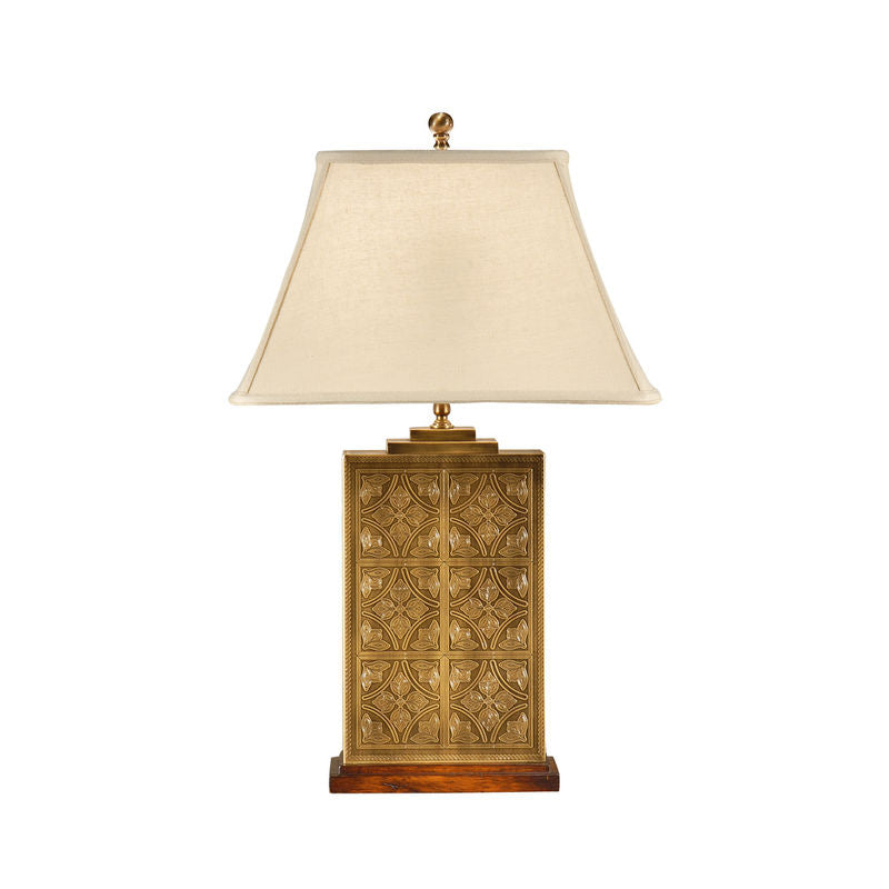 Wildwood Tea Box Brass Crafted Golden Table Lamp