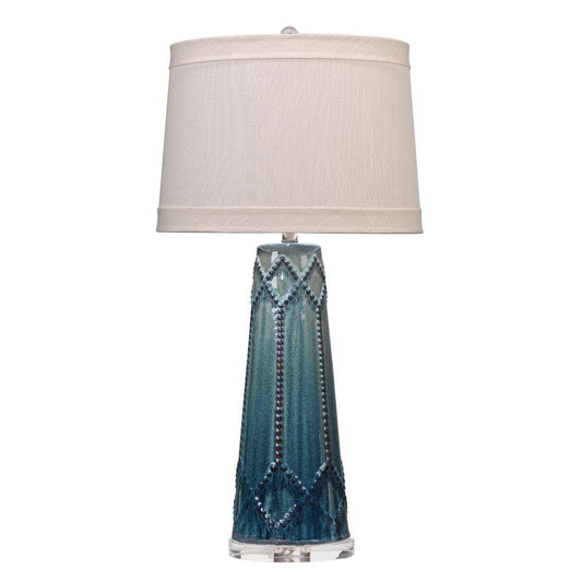 Teal Ceramic Hobnail Table Lamp Table Lamps Sideboards and Things By Jamie Young