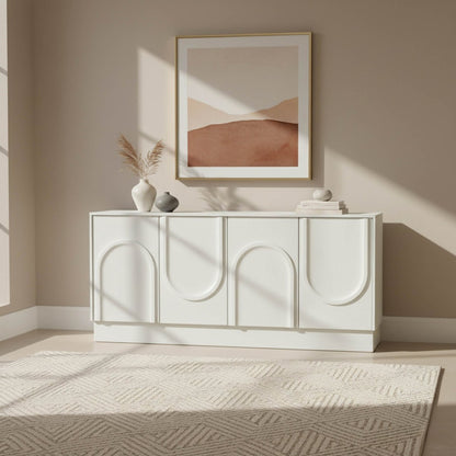 LH Home Tempo Wooden White Sideboard