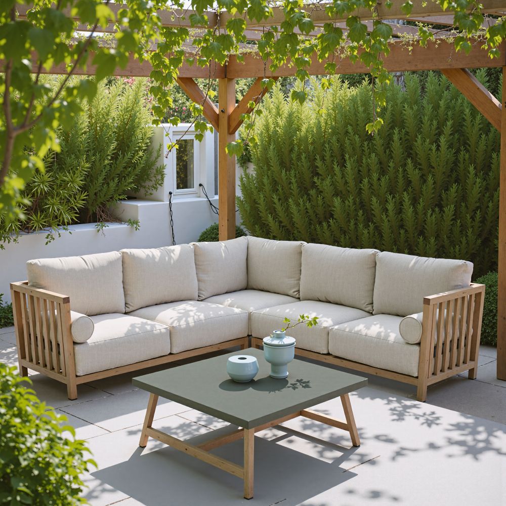 Zuo Modern Teras Olefin Fabric Outdoor Sectional Sofa