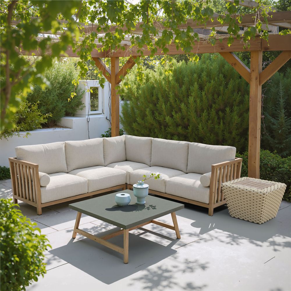 Zuo Modern Teras Olefin Fabric Outdoor Sectional Sofa