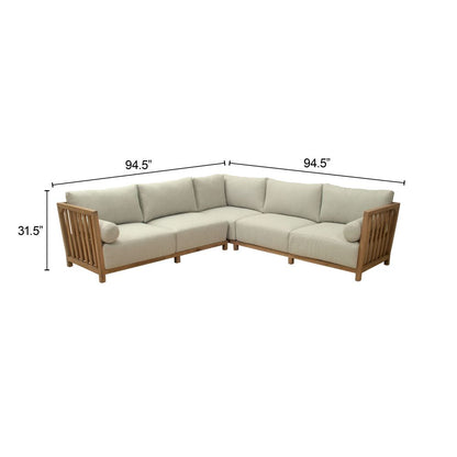 Zuo Modern Teras Olefin Fabric Outdoor Sectional Sofa