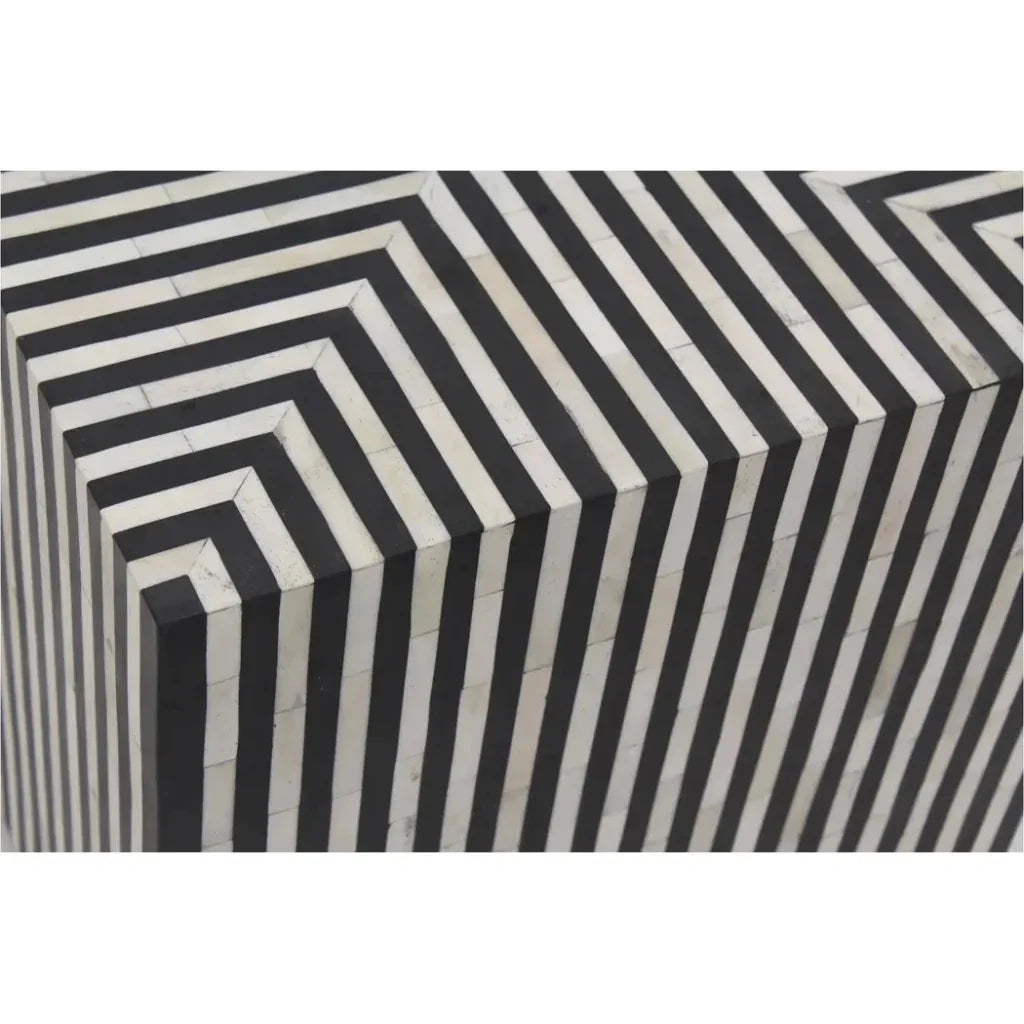 Moe's Home Terning Art Deco Bone Veneer Resin Accent Small Table