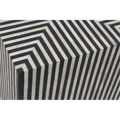 Moe's Home Terning Art Deco Bone Veneer Resin Accent Small Table