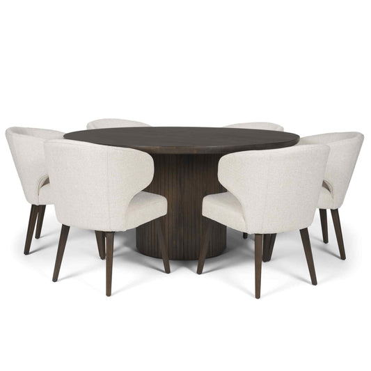 Terra Fluted Round Dining Table Set