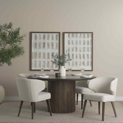 Terra Fluted Wooden Dining Table Set