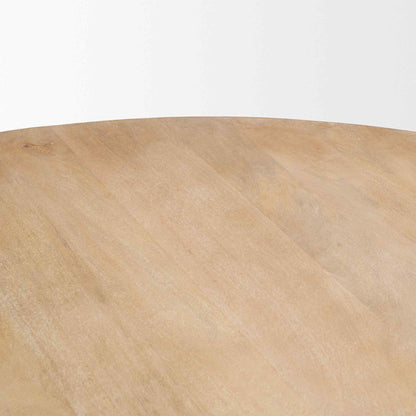 Mercana Terra Wood Fluted Round Dining Table