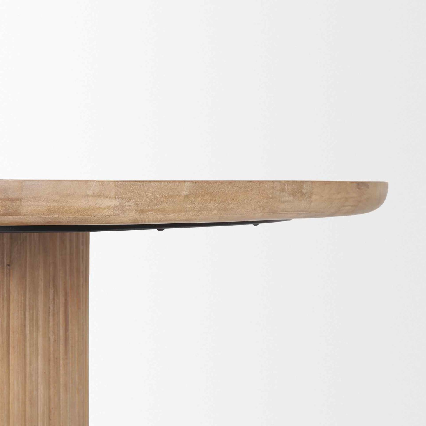 Mercana Terra Wood Fluted Round Dining Table