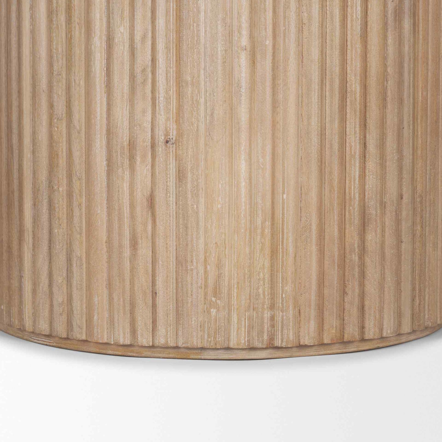 Mercana Terra Wood Fluted Round Dining Table
