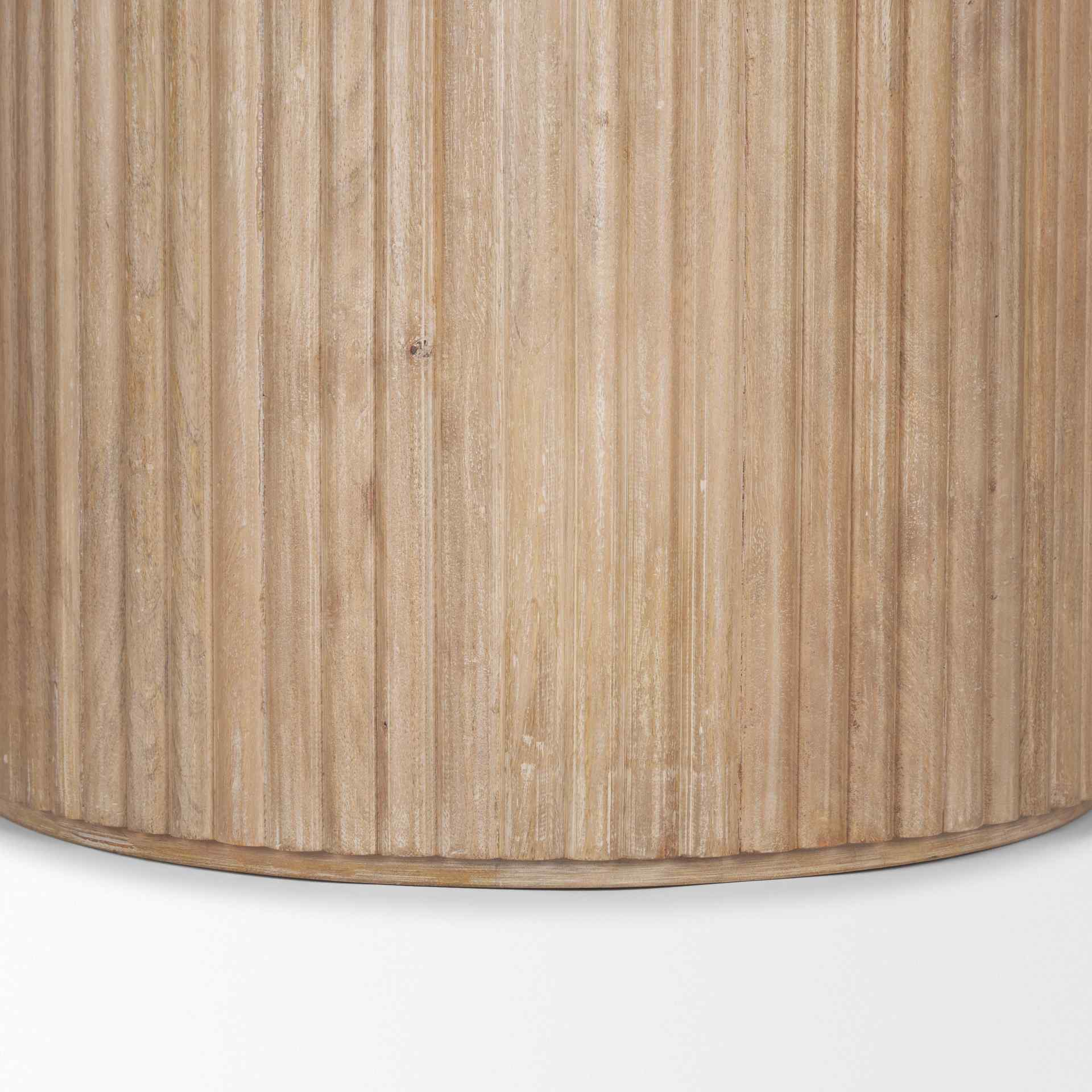 Mercana Terra Wood Fluted Round Dining Table