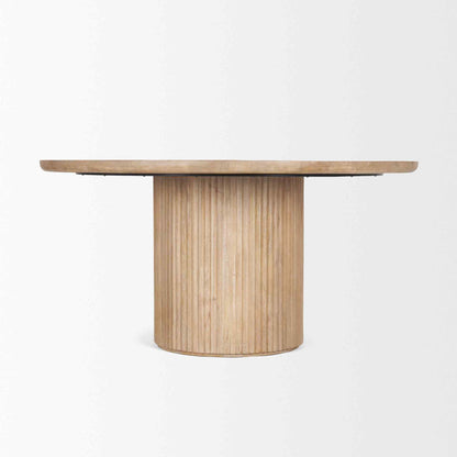 Mercana Terra Wood Fluted Round Dining Table