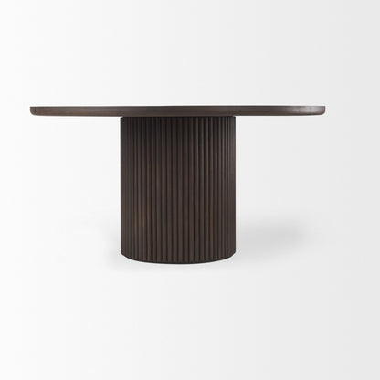 Mercana Terra Wood Fluted Round Dining Table