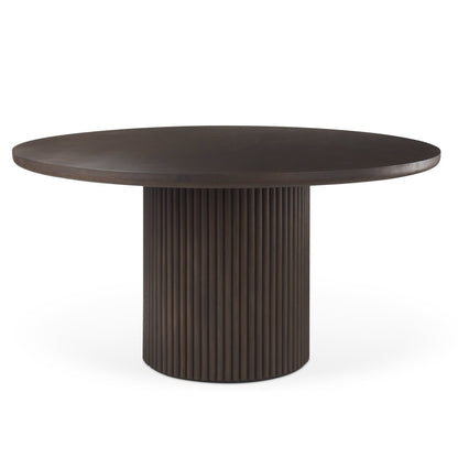 Mercana Terra Wood Fluted Round Dining Table