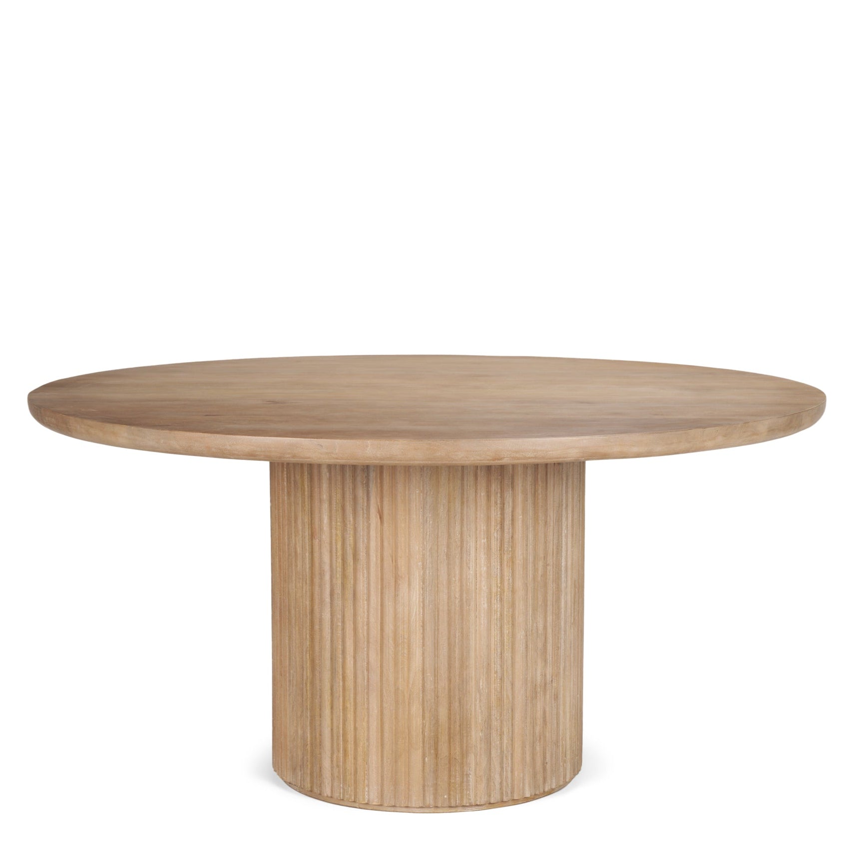 Mercana Terra Wood Fluted Round Dining Table