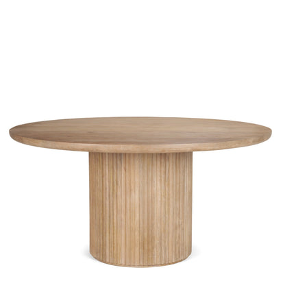 Mercana Terra Wood Fluted Round Dining Table