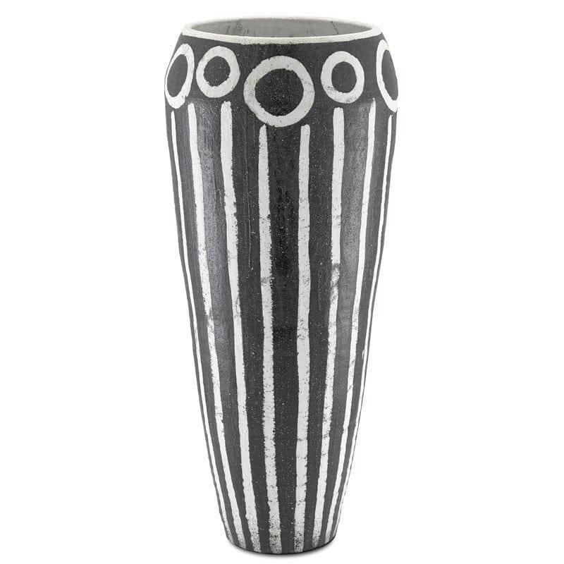 Textured Black White Cairo Urn Vases & Jars Sideboards and Things By Currey & Co