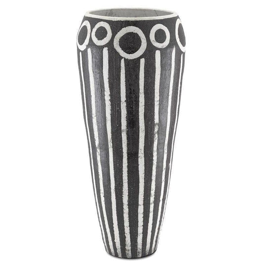 Textured Black White Cairo Urn Vases & Jars Sideboards and Things By Currey & Co